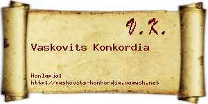 Vaskovits Konkordia névjegykártya